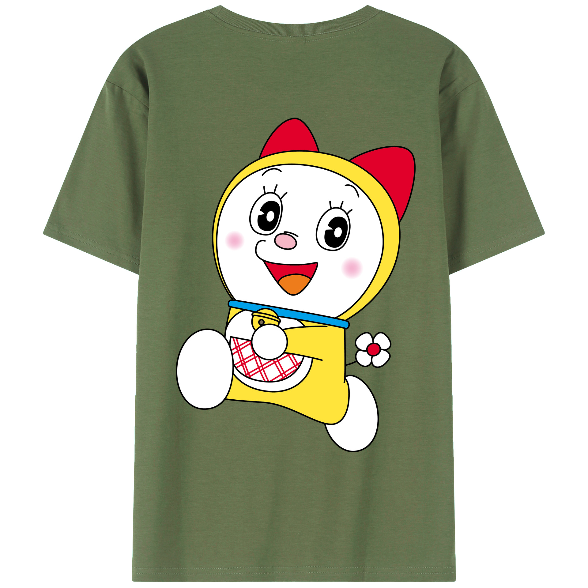 （画像用） ドラえもん ドラミ Doraemon Dorami 綿100％ メンズ半袖Tシャツ（バックプリント） 通気性